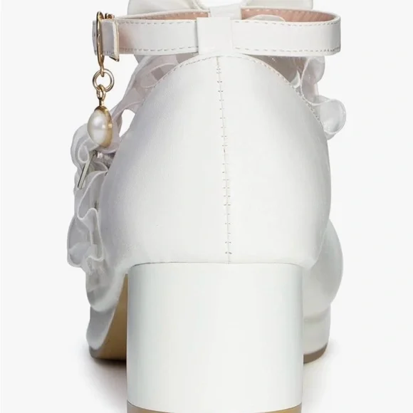 Sweet Lolita Ruffle Bow Mary Jane Shoes with Block Heel - Picture 3 of 5